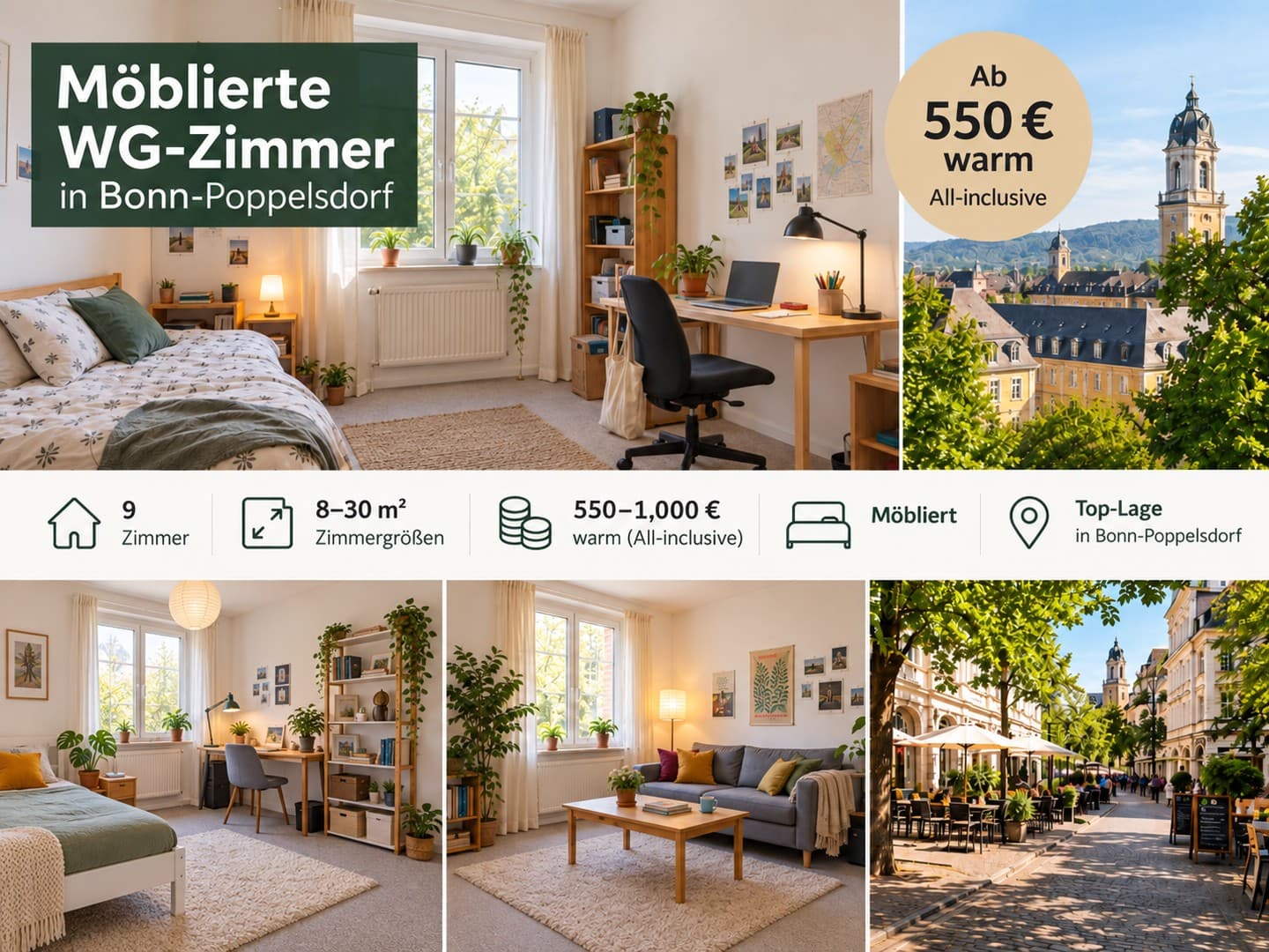 Möblierte WG-Zimmer in Bonn-Poppelsdorf