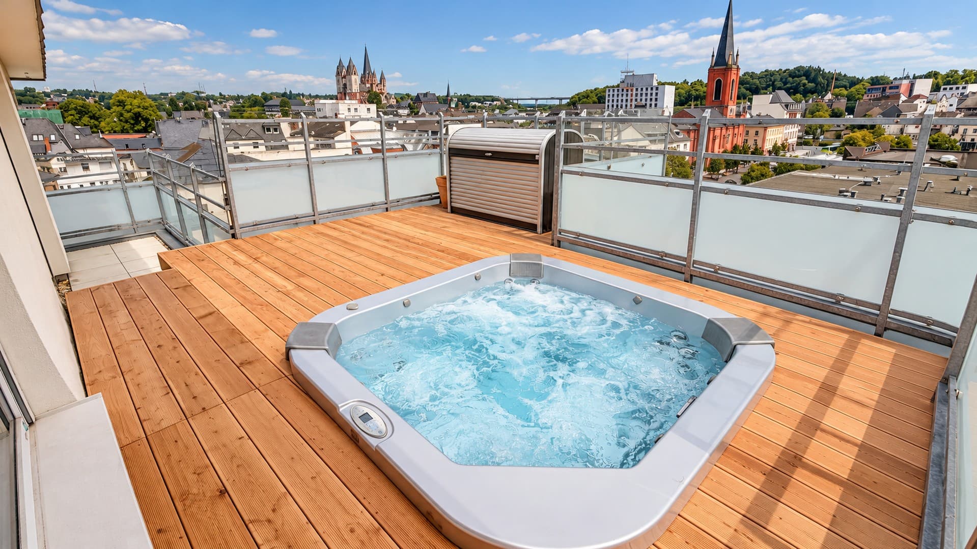 Penthouse in Limburg – 201 m², großzügige Dachterrassen, Whirlpool und Domblick