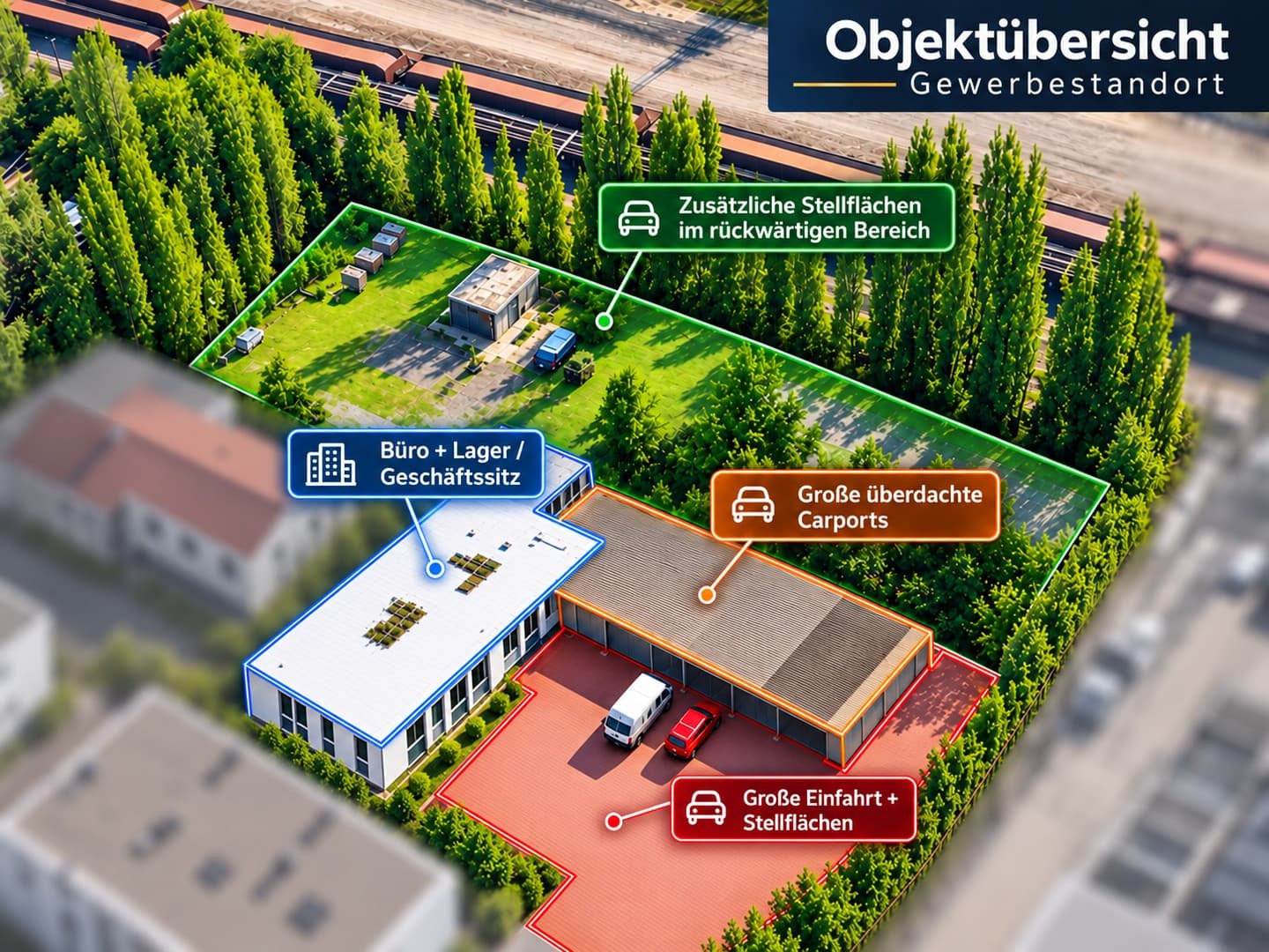 TAXI - Handwerk - Bau & Dienstleister - Büro + Lager + 1.000 m² Hausmeister