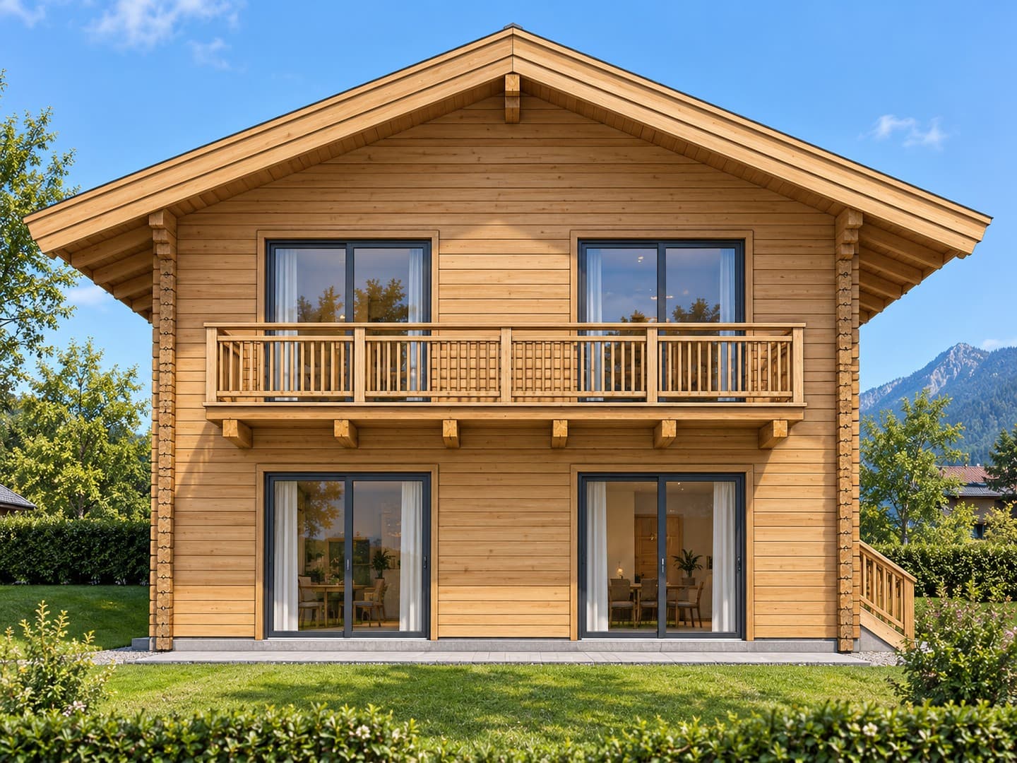 EG Wohnung in Blockbauweise mit Bergblick