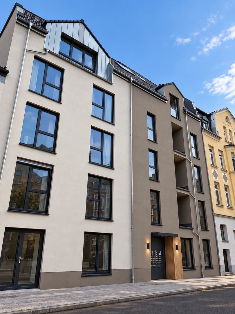 60qm Apartment-Wohnung mit Balkon & XL Badezimmer