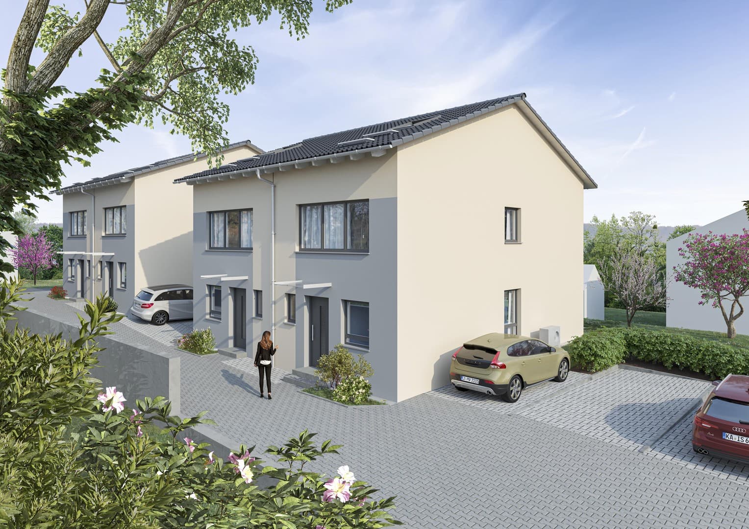 Modernes, bezugsfertiges Doppelhaus in Königsbach-Stein