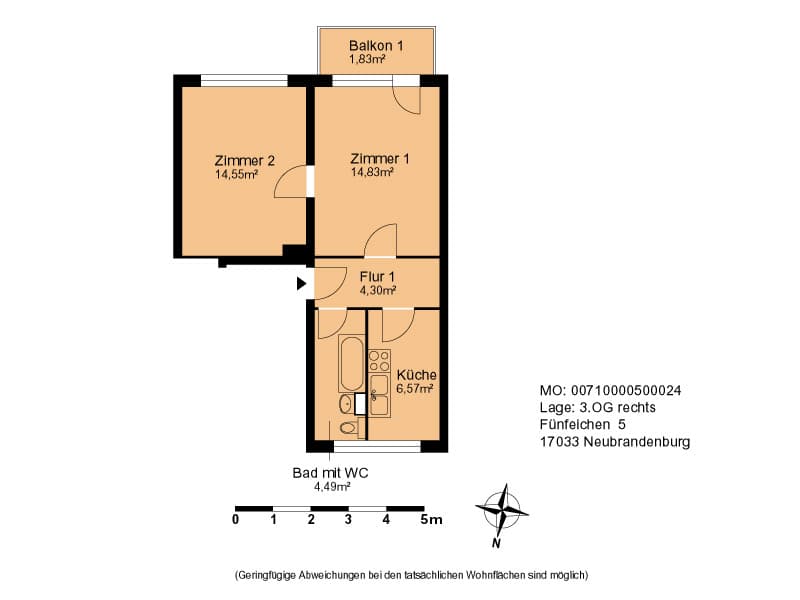 Nachmieter für 2 Zimmer Wohnung in Fünfeichen gesucht