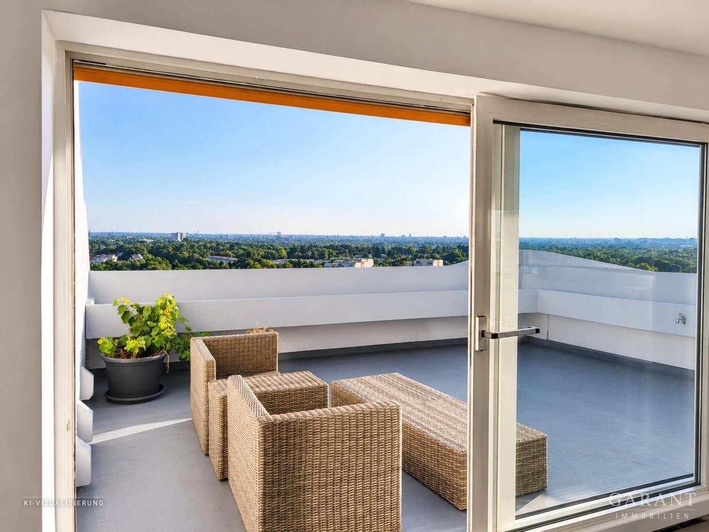 Wohnen über den Dächern Münchens: Terrassenwohnung mit Panoramablick
