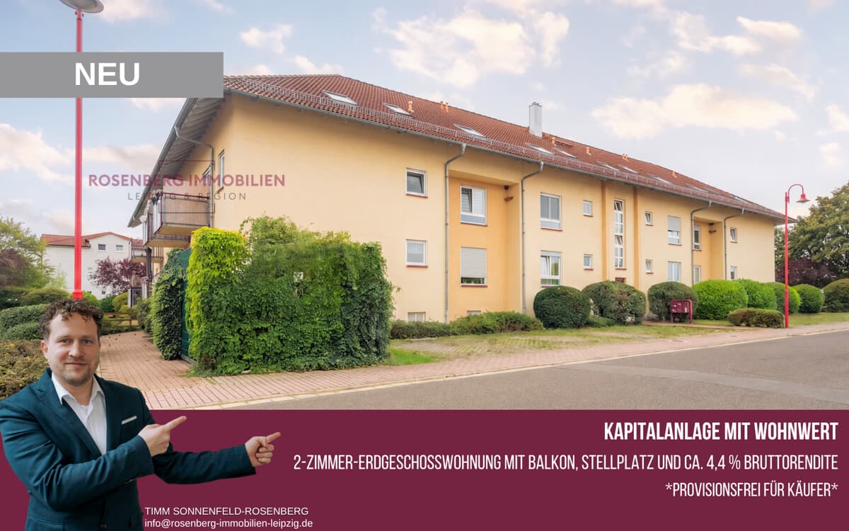 Provisionsfrei:
2-Zimmer-Kapitalanlage in Leipzig-Altwest mit Stellplatz & Balkon