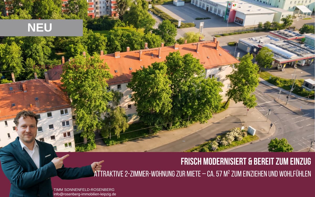 Moderne 2-Zimmer-Wohnung mit Keller zur Vermietung in Leipzig-Nordost