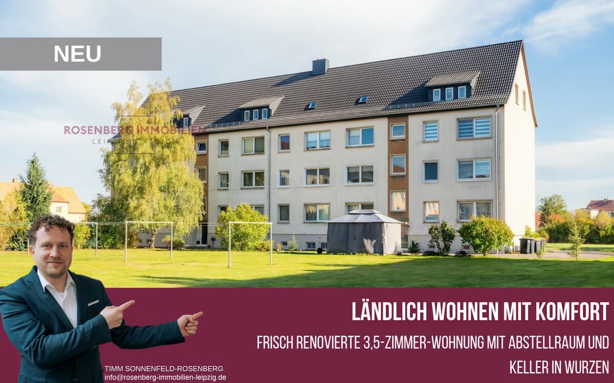 Frisch renovierte 3,5-Zimmer-Wohnung in Wurzen – viel Platz, ruhige Lage, sofort bezugsfrei