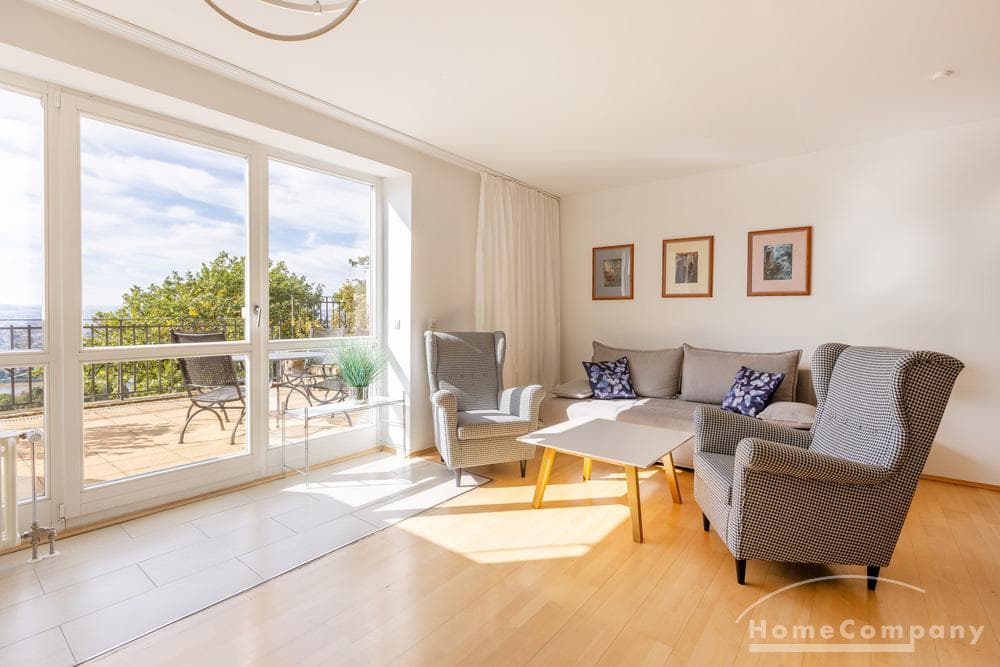 28256 HomeCompany Dresden Möbliert/Furnished 2-Zimmer Apartment mit großer Terrasse in exklusiver Lage am weißen Hirsch in Dresden Max. 2 Personen