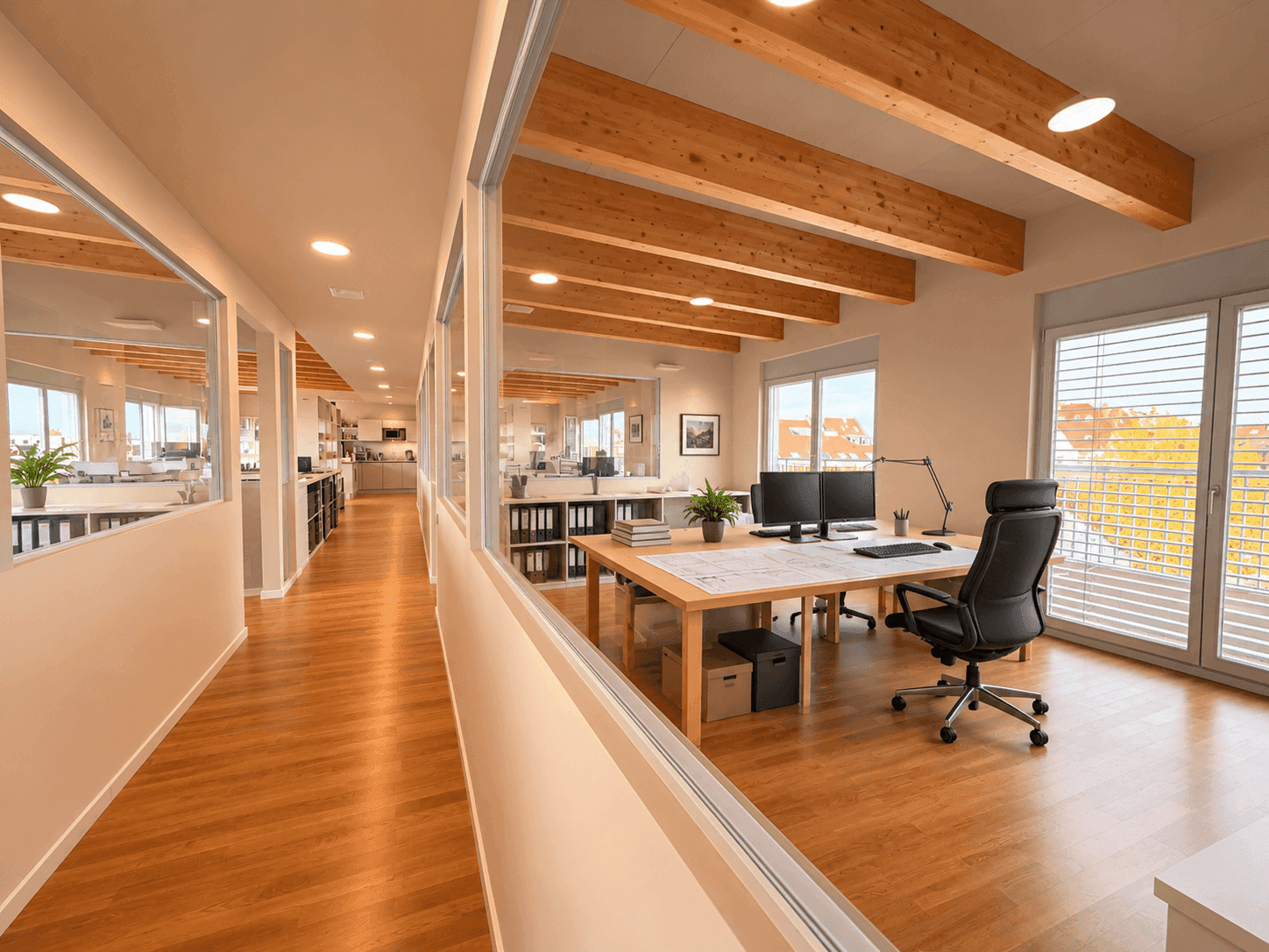 Arbeiten mit Ausblick in moderner 236 m² Bürofläche mit Dachterrasse