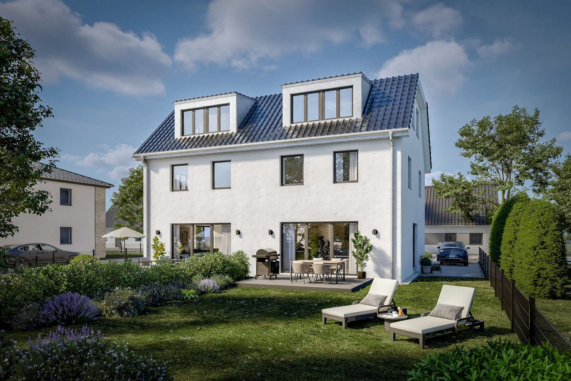 Großzügige Neubau-Doppelhaushälften in grüner Lage an der Berliner Stadtgrenze