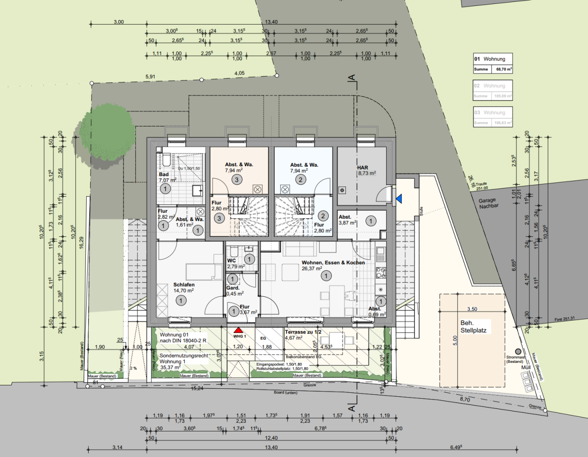 Neues vermietetes 3-Familienhaus als KFW 55 Energiesparhaus in ruhiger Lage Trier-Kernscheid – Trier – Vorschaubild 17