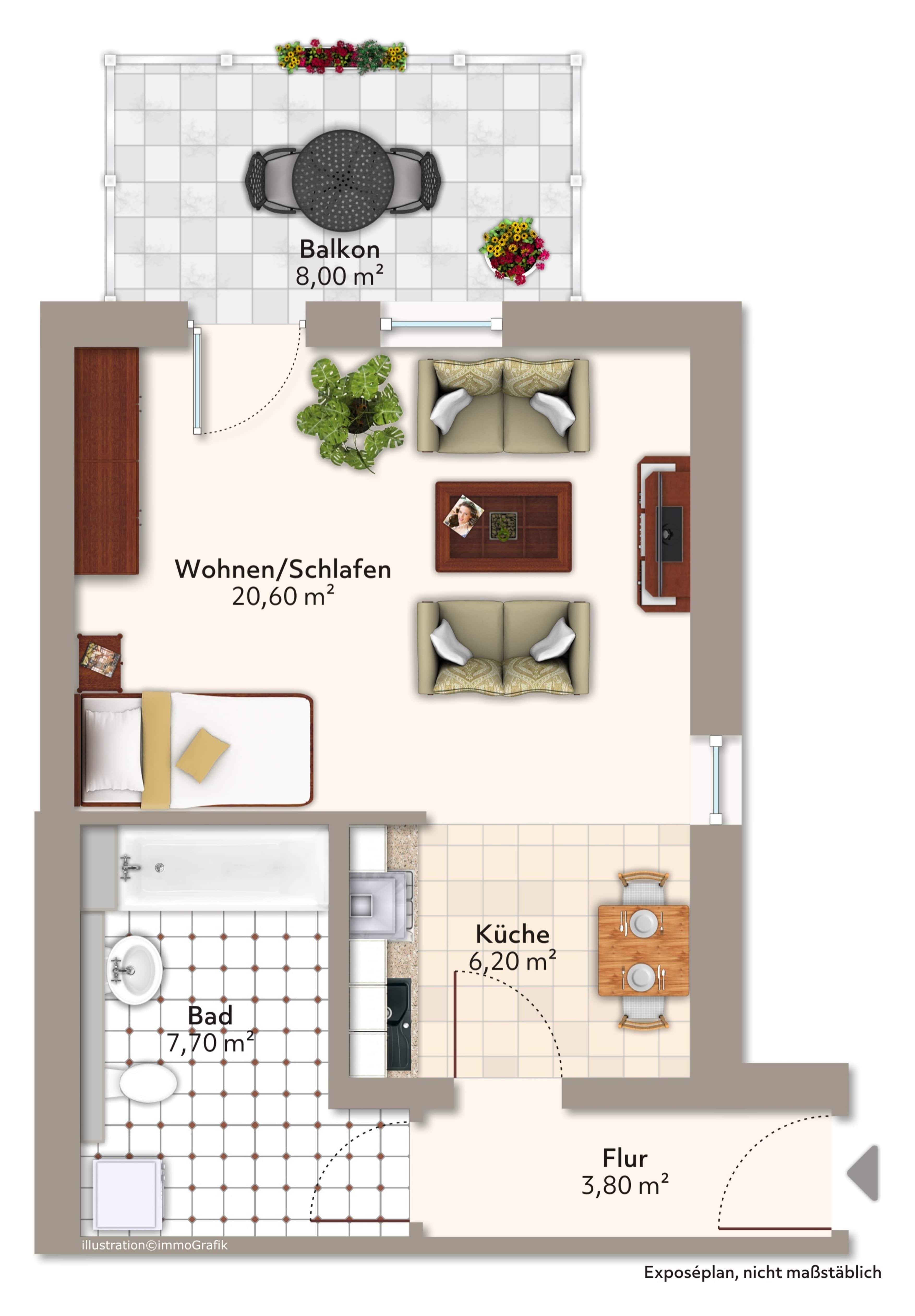 Gemütliche 1-Raum-Wohnung mit Balkon im Herzen von Stadtfeld West – Magdeburg – Vorschaubild 8