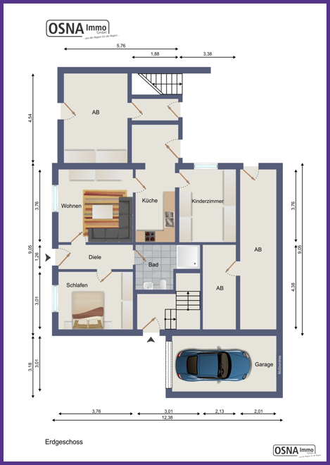 Mehrfamilienhaus mit 3 WE im Vorderhaus und 2 WE im Hinterhaus – Osnabrück – Vorschaubild 20
