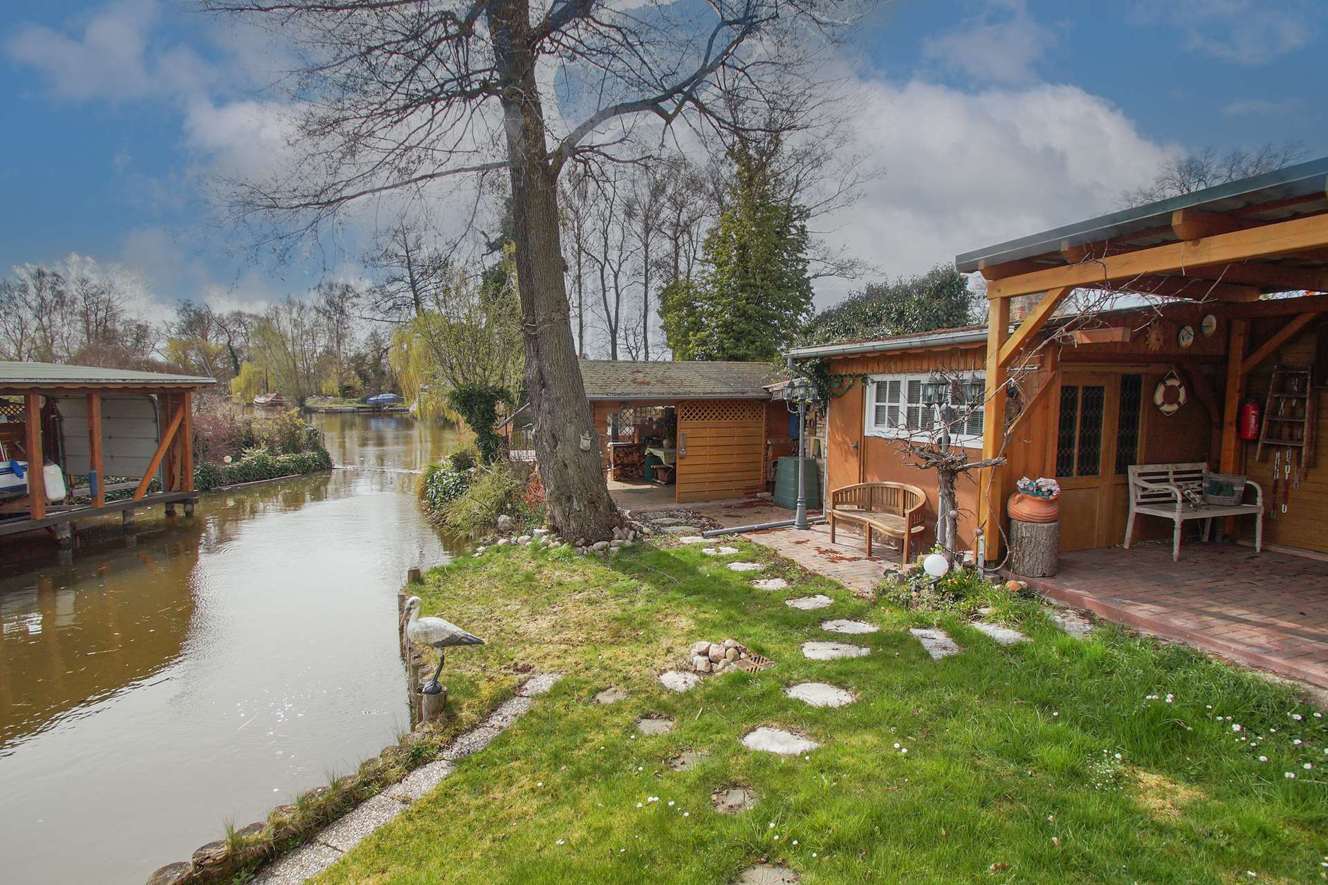 Wasserlage mit Seltenheitswert – stilvoller Bungalow mit eigenem Wasserzugang & Anlegestelle – Ketzin – Vorschaubild 6