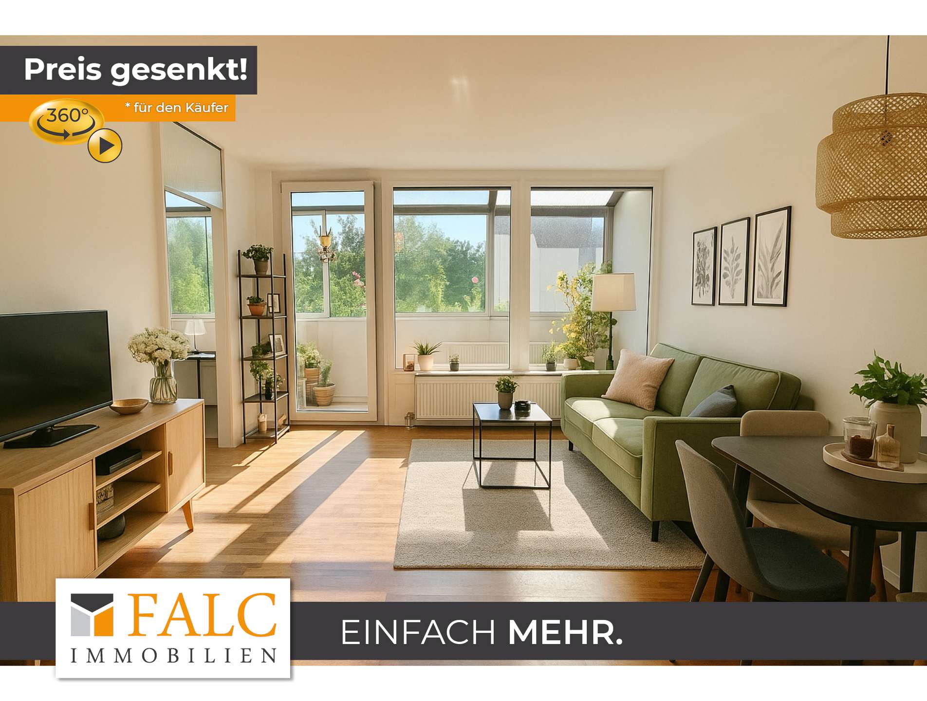 Helle 2-Zimmer-Wohnung mit großzügigem Wintergarten in Augsburg-Lechhausen – Augsburg – Bild 1 von 16