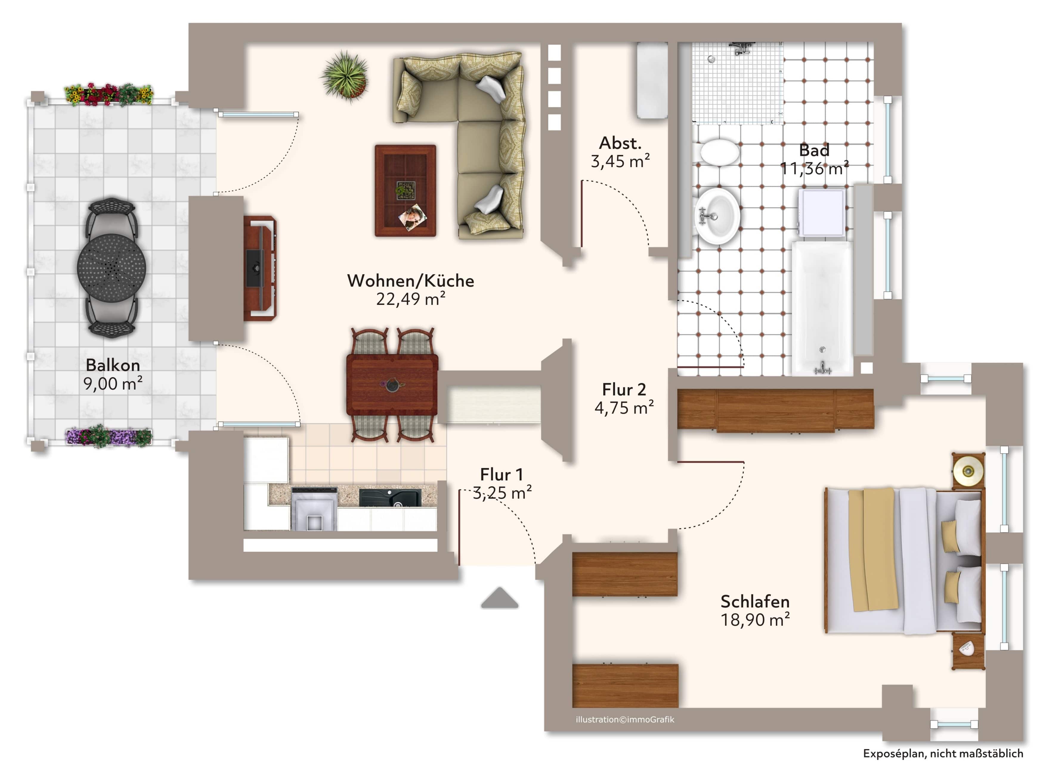 Energieeffiziente und moderne 2-Zimmer-Wohnung mit Balkon in Elbnähe! – Magdeburg – Vorschaubild 12