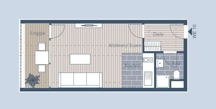 Vermietete 1-Raum-ETW mit Loggia in Plagwitz-Lindenau