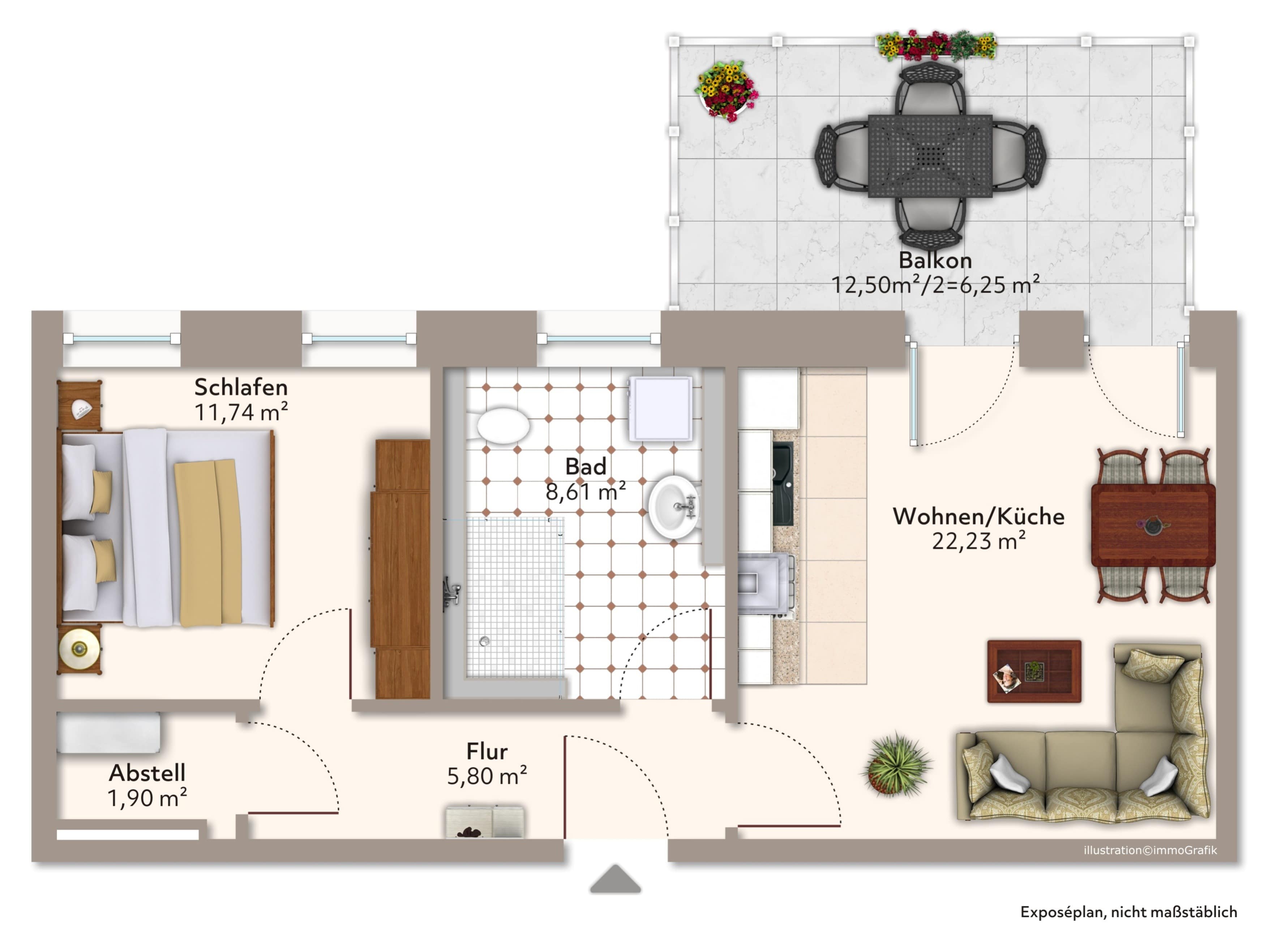 Gemütliche 2-Raum-Wohnung mit Balkon in Alt Salbke ! – Magdeburg – Vorschaubild 9