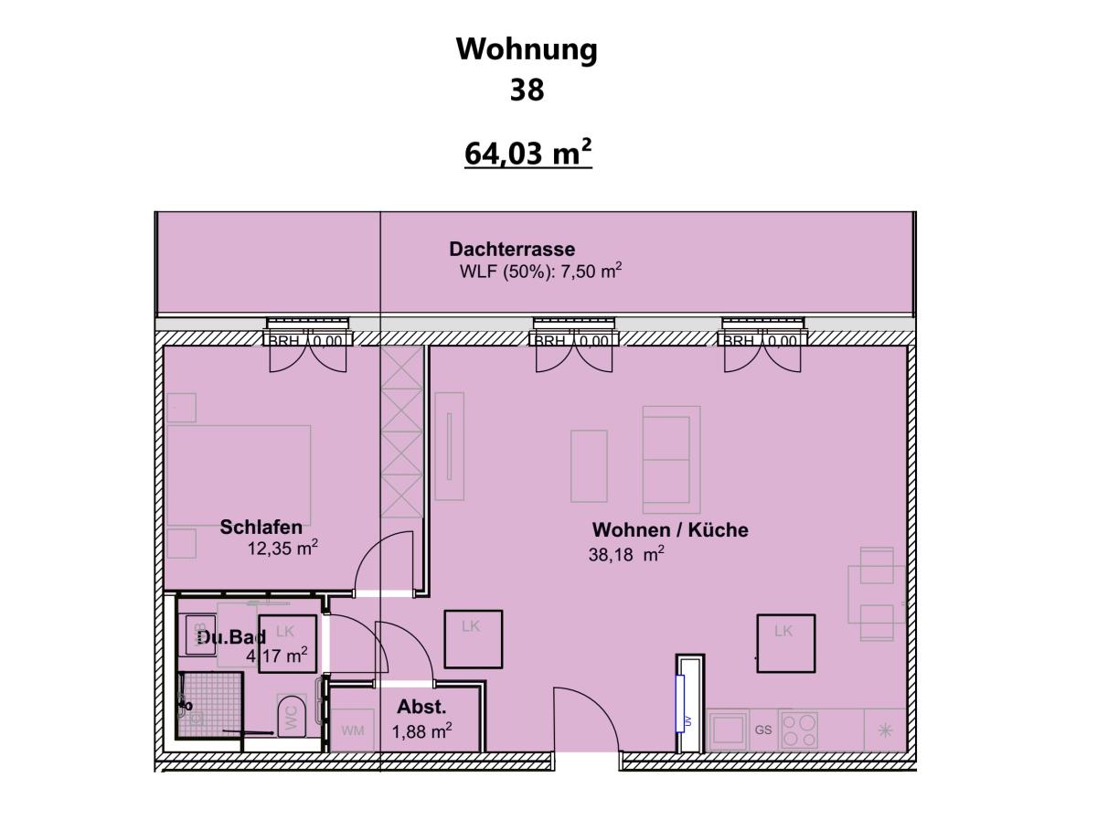 Sonnige Penthousewohnung mit Dachterrasse im KFW 40 QNG Energiesparhaus mit SonderAFA – Trier – Vorschaubild 2