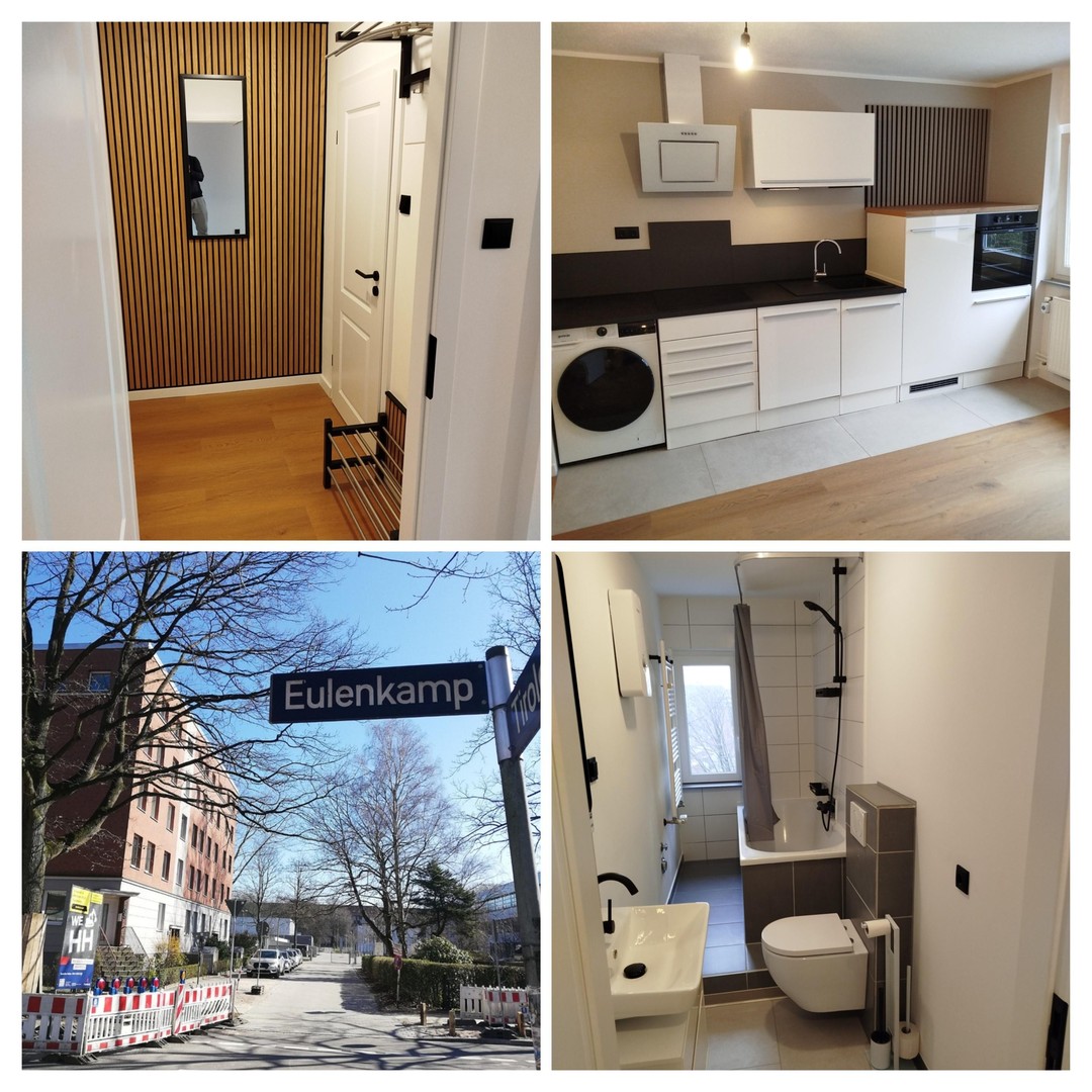 1,5 Zi. Saniert, Erstbezug, v. priv. EBK, Vollbad, ruhige Lage, frei Lieferbar,U-Bahn 5min, Wandsbek