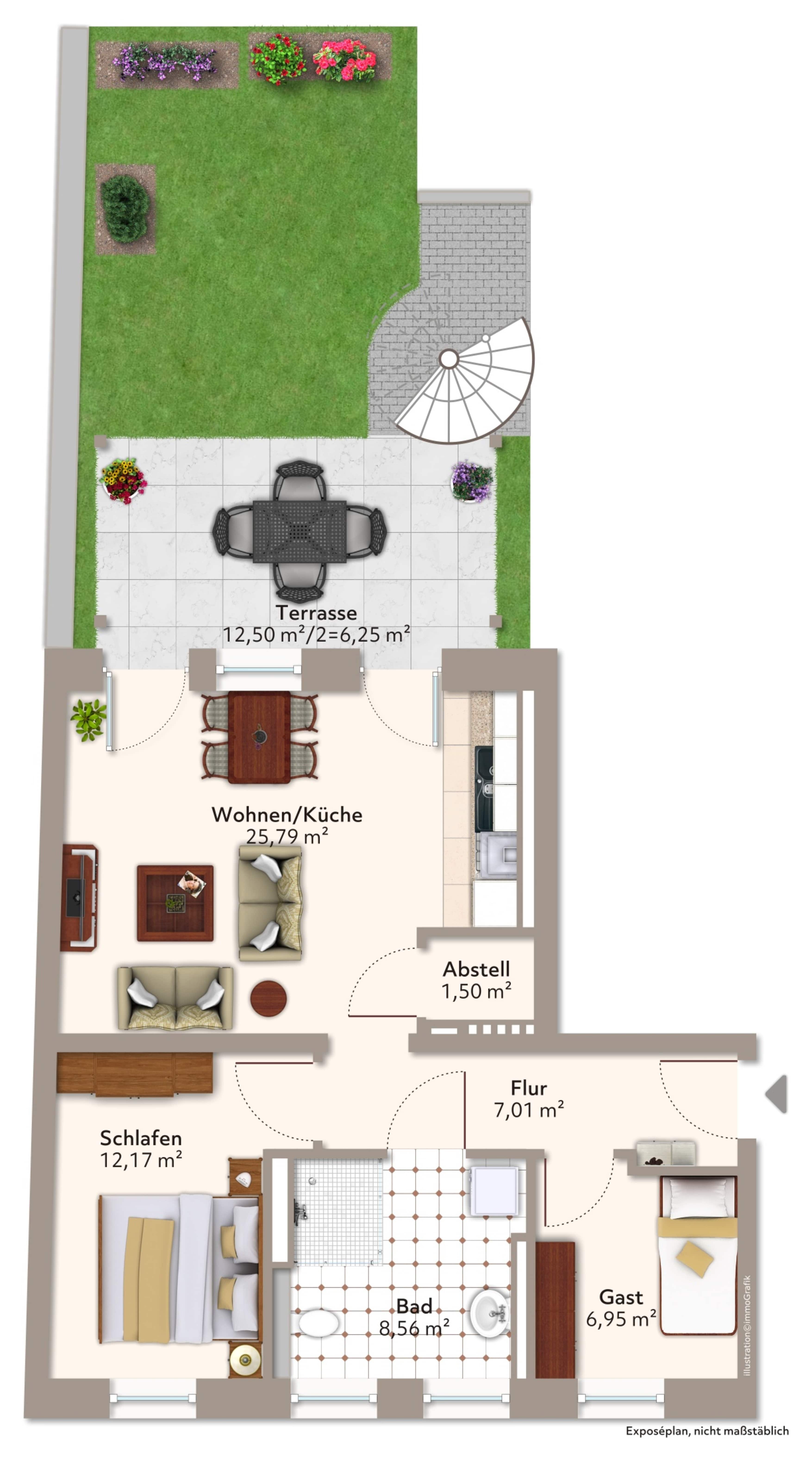 Moderne 3-Raum-Wohnung mit Terrasse und viel Tageslicht ! – Magdeburg – Vorschaubild 13