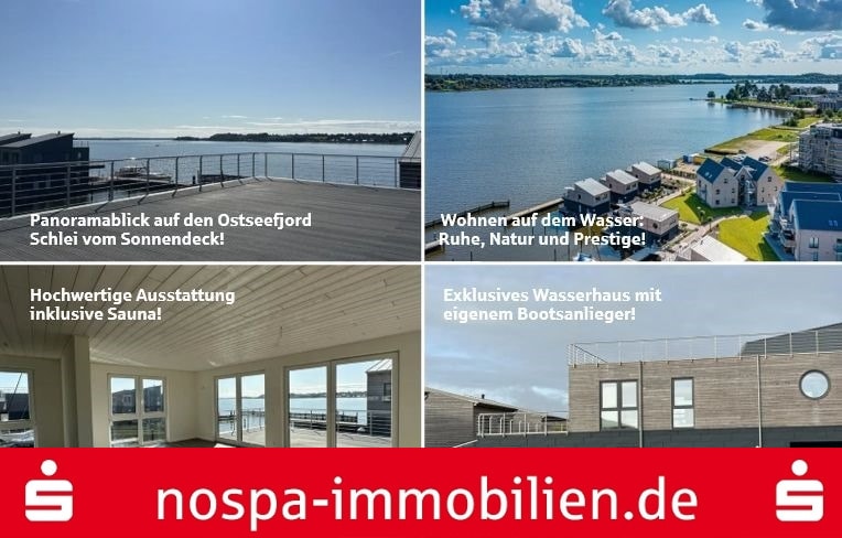 Leben auf dem Wasser! Wasserhaus im Pionierhafen in Schleswig direkt auf der Schlei! – Schleswig – Bild 1 von 18