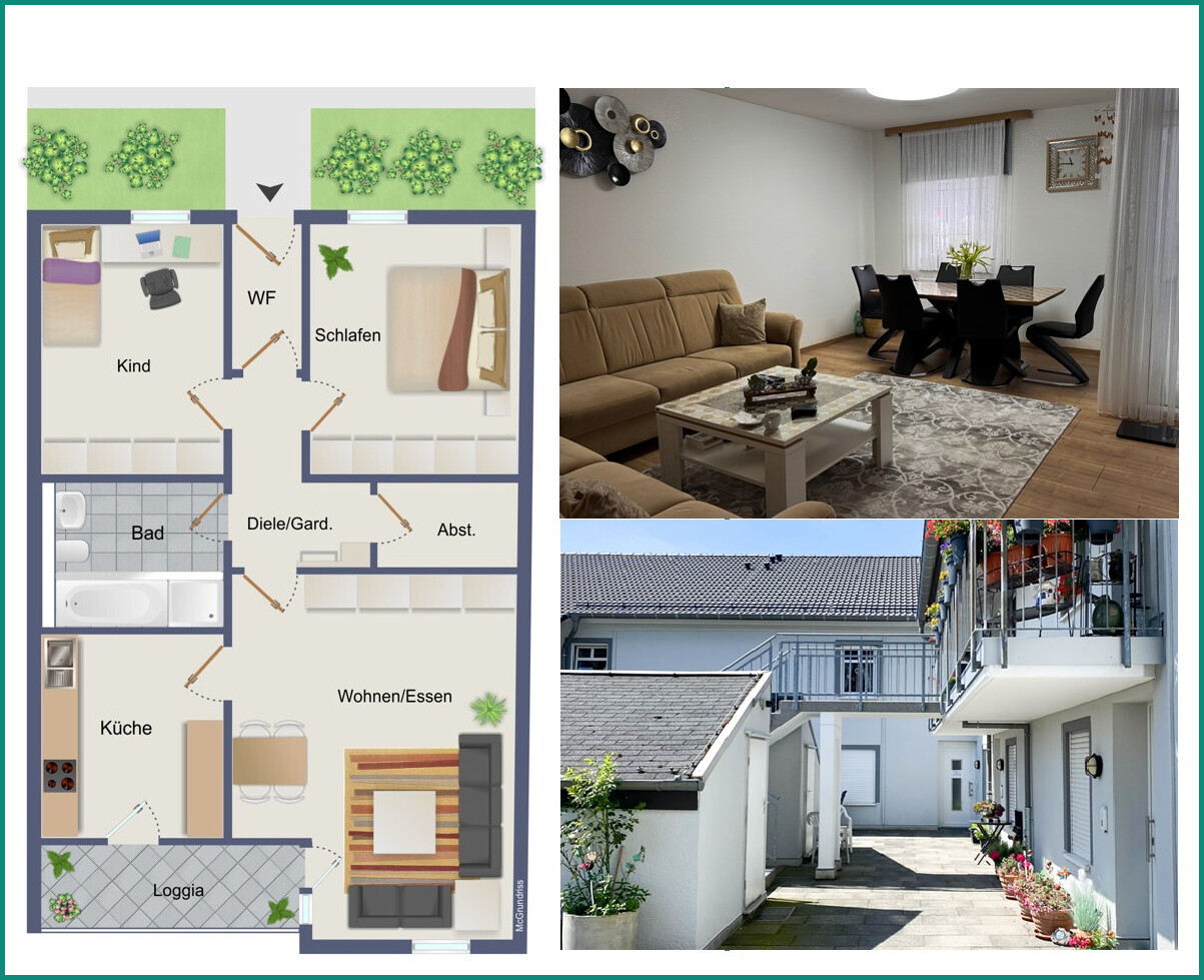 PROVISIONSFREI ! SEHR GUT GESCHNITTENE 3-ZIMMER-WOHNUNG MIT GARAGE IM STADTZENTRUM VON RADEVORMWALD