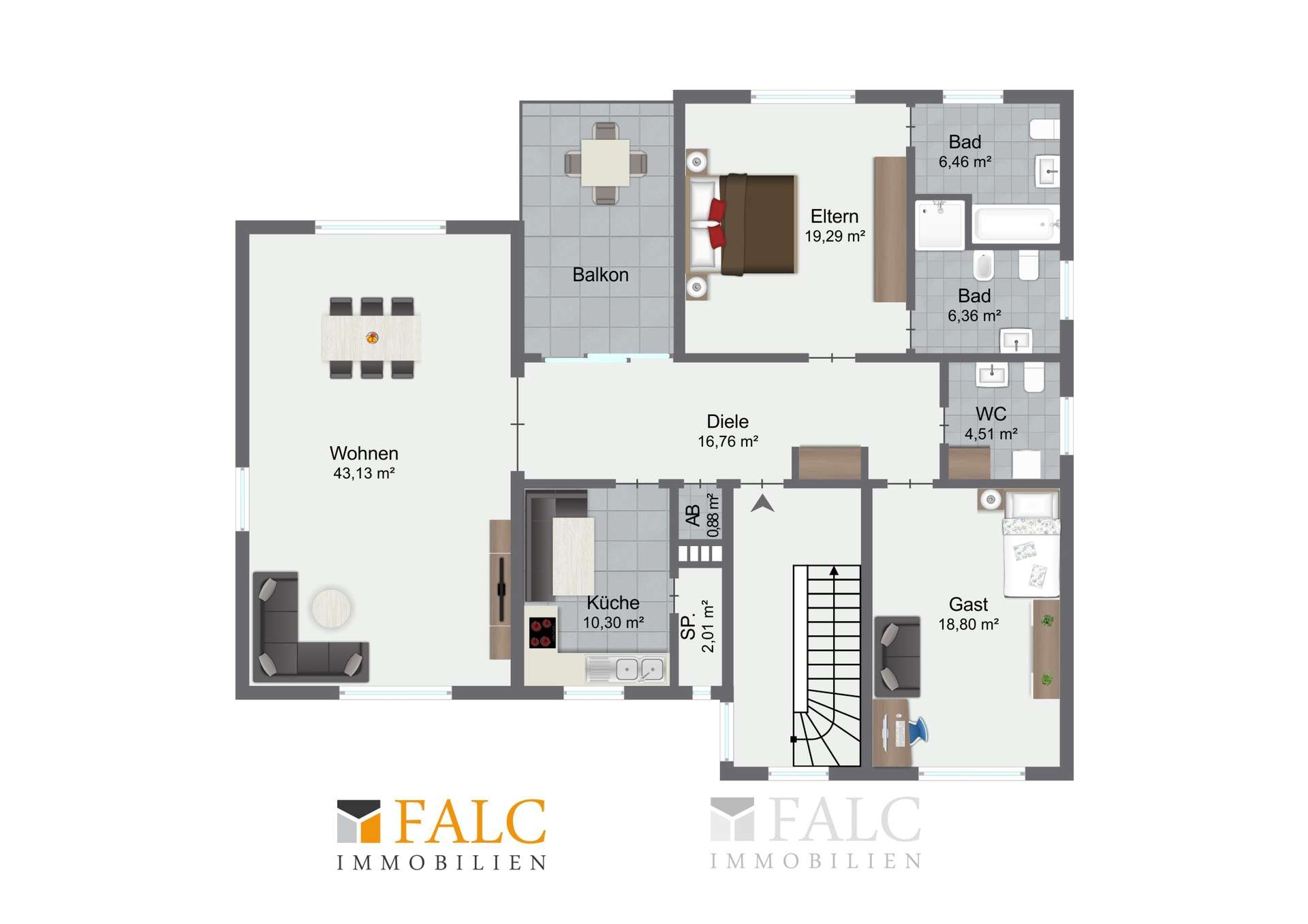 Großzügige 132 m² Wohnung mit großem Balkon und Stellplatz im gepflegten Dreifamilienhaus – Trier – Vorschaubild 17