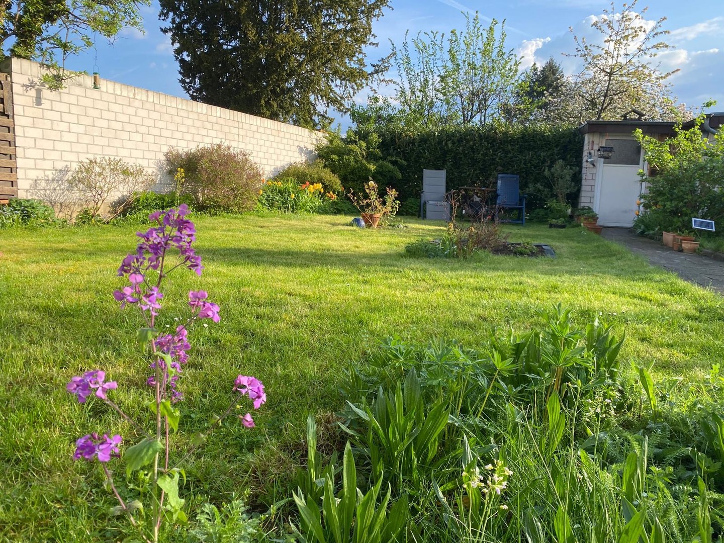 Mediterrane, helle Erdgeschosswohnung mit Traumgarten und Wohnküche