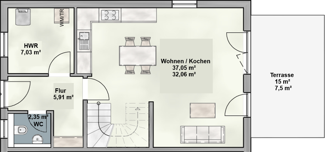 Neubau einer modernen Doppelhaushälfte mit viel Platz, schön gelegen in Hohenwart bei Ingolstadt – Hohenwart – Vorschaubild 11