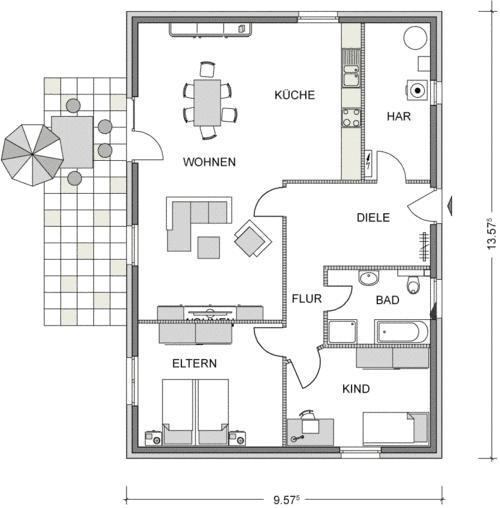 Immobilie in Güstrow - Bauen wird wieder bezahlbar mit Bauzins ab 1 % und einer Heidenheim-Preisoffensive! Der beliebte Bungalow mit Wohlfühlgarantie! - Bild 2
