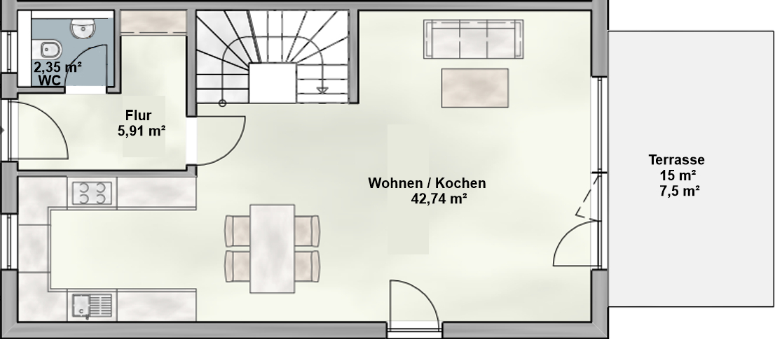 Schlüsselfertige Doppelhaushälfte (Neubau) mit Keller in Großhadern mit großem Grund nahe der U-Bahn – München – Vorschaubild 10