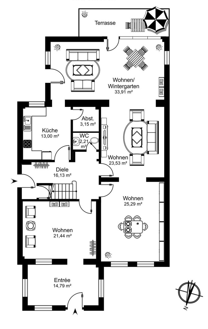 Altbauvilla mit Remise auf 1.509 m² Grundstück – Wohnen & Arbeiten auf höchstem Niveau – Hamburg – Vorschaubild 21