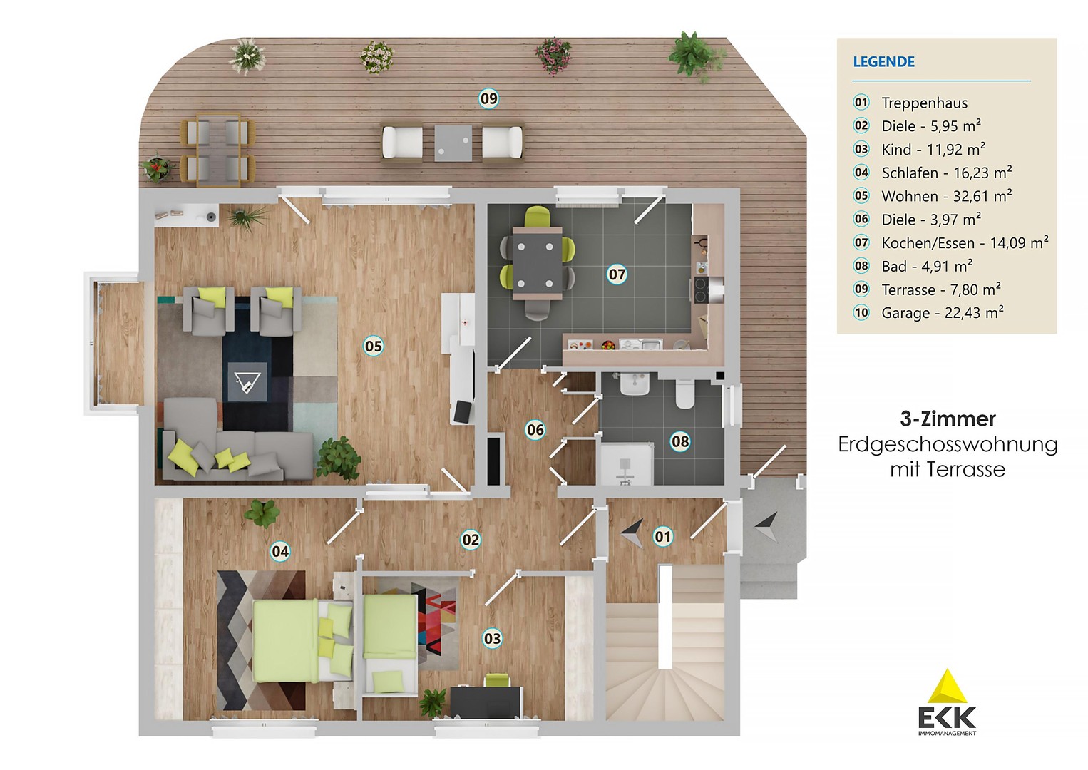 ? Ruhig & modernisiert: 3-Zimmer-Erdgeschosswohnung mit Terrasse, Keller & Wärmepumpe in Köln – Köln – Vorschaubild 7
