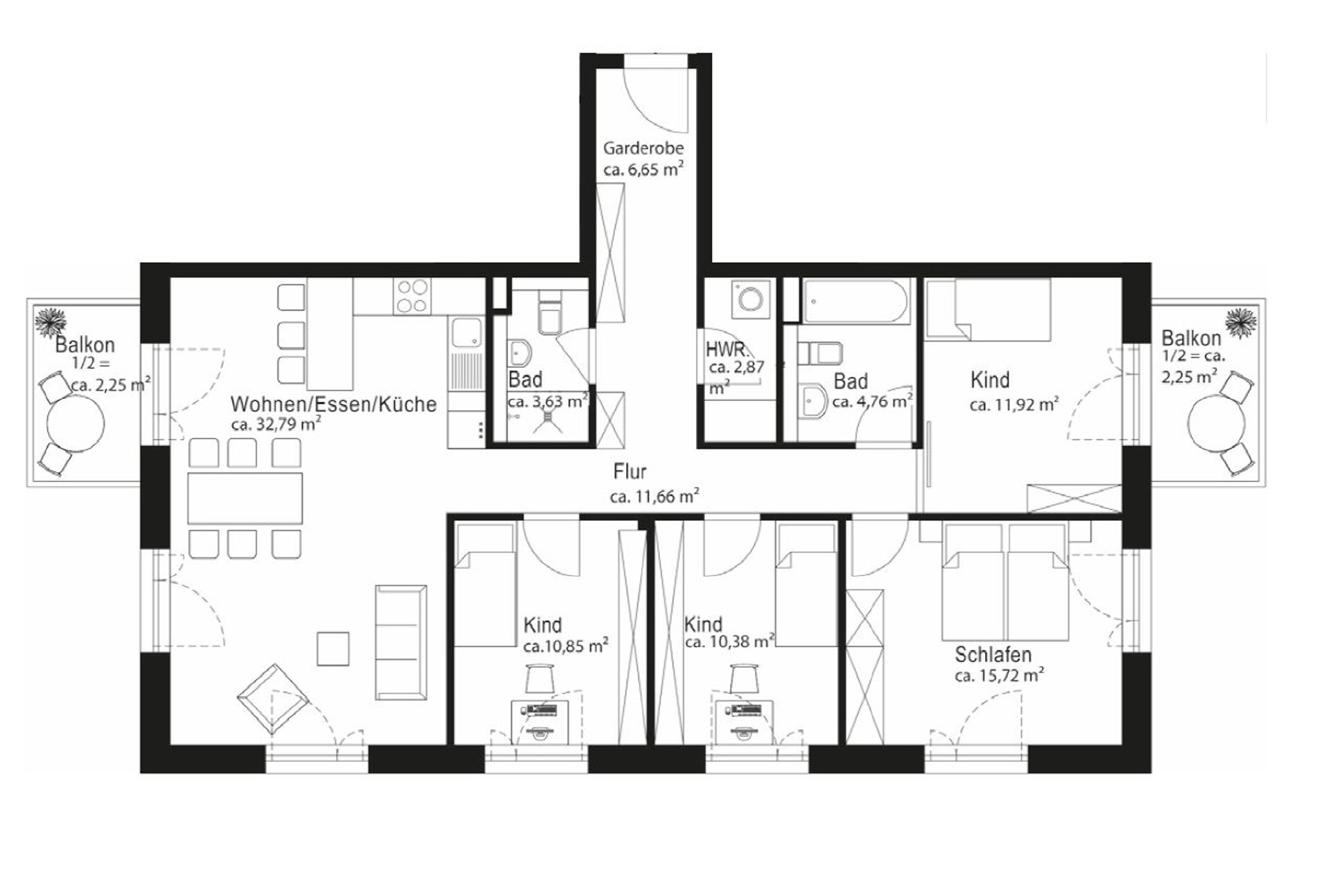 AIGNER - Idealer Familiengrundriss: 5-Zimmer-Wohnung mit zwei Balkon – München – Vorschaubild 6