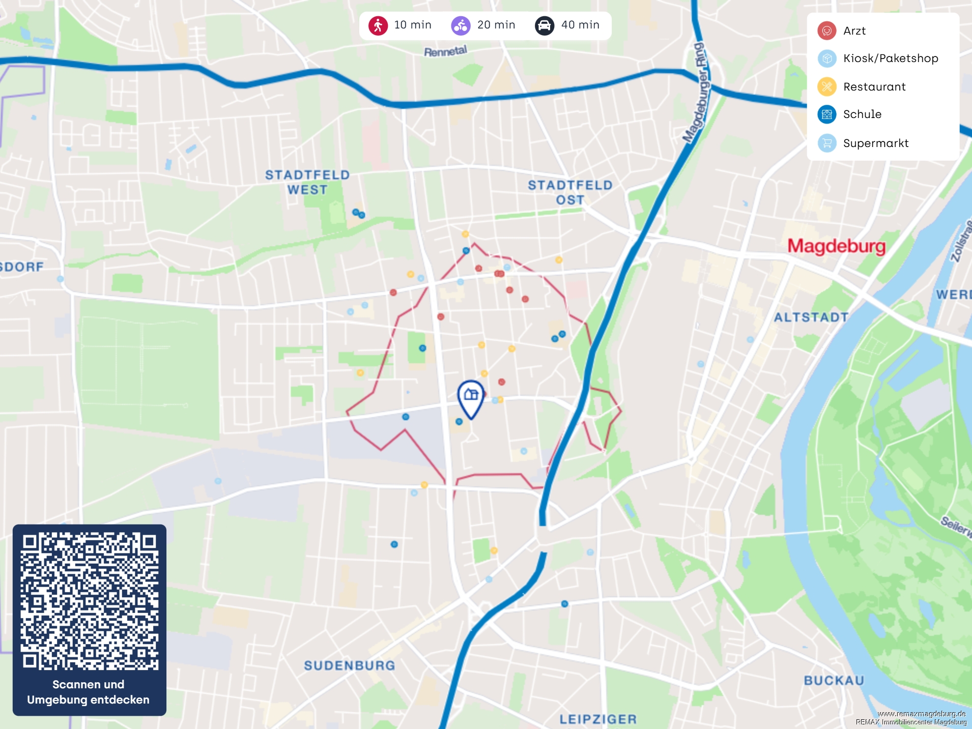 Kleine, gemütliche 2-Raum-Wohnung in zentraler Lage – Magdeburg / Stadtfeld Ost – Vorschaubild 3