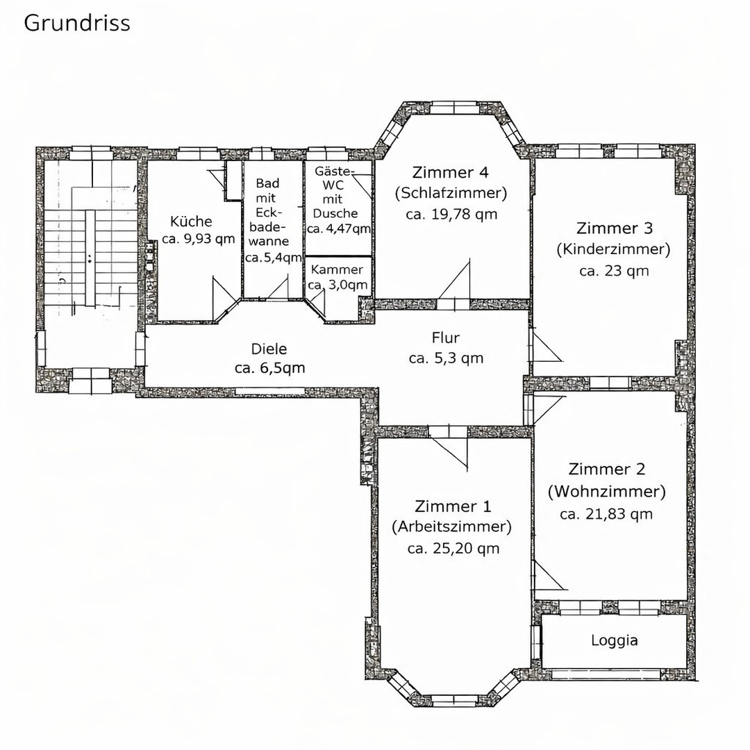 Sanierte 4-Zimmer-Altbauwohnung mit Traumgarten & Zugang zu den Ceciliengärten – Berlin – Vorschaubild 24