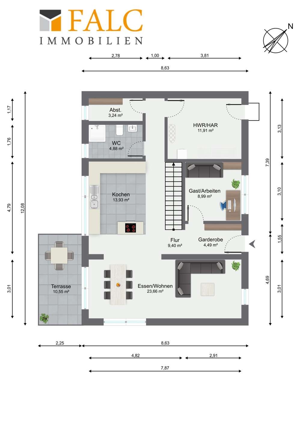 Freistehendes Einfamilienhaus nach KfW55 – Coburg – Vorschaubild 16