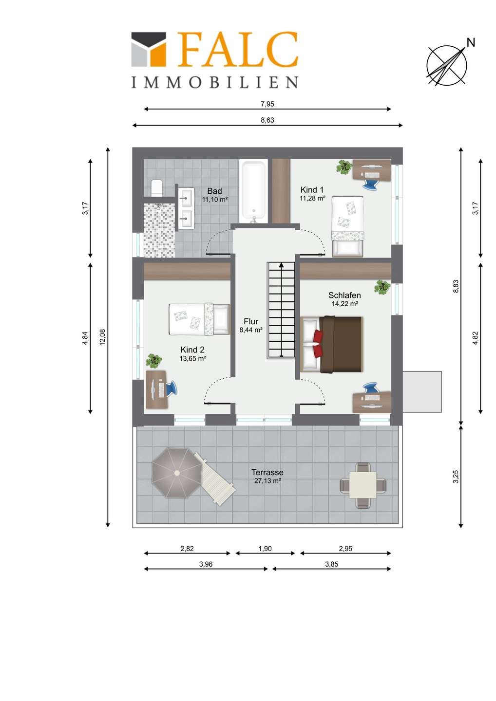 Freistehendes Einfamilienhaus nach KfW55 – Coburg – Vorschaubild 17