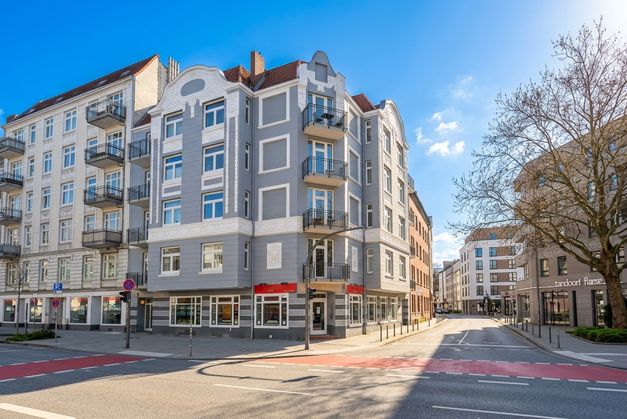 Winterhude: Stilvolle Gründerzeit-Wohnung mit Wohnküche und saniertem Balkon – Hamburg Winterhude – Vorschaubild 3