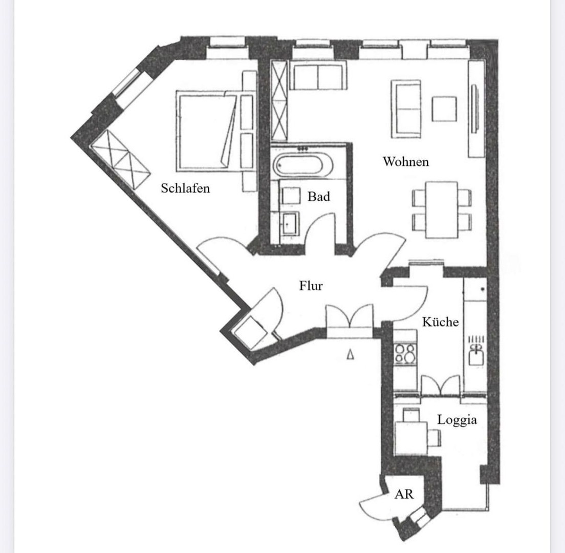 Helle, modernisierte 2-Zimmer-Wohnung mit Loggia und Einbauküche – Leipzig – Vorschaubild 13