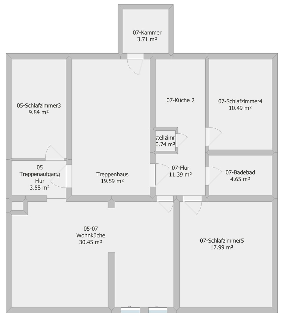 Eigentumswohnung Maisonette 5 Schlafräume, große Wohnküche und 2 Bäder – Chemnitz – Vorschaubild 47