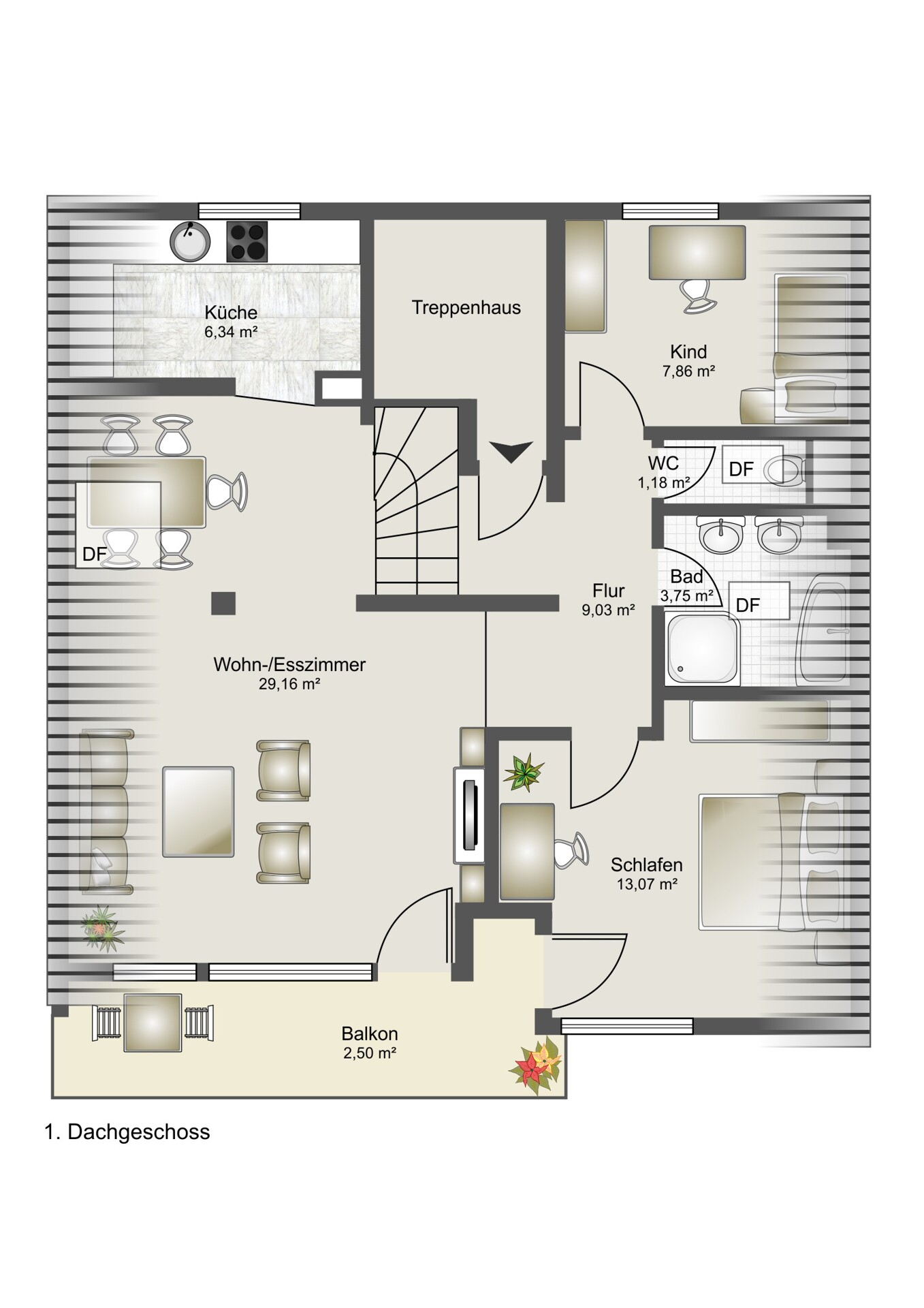 Charmante 3 Zi. DG ETW + ausgebaute Bühne - in 3-Familienhaus - Raum für Ihre Modernisierungsideen – Heilbronn – Vorschaubild 23