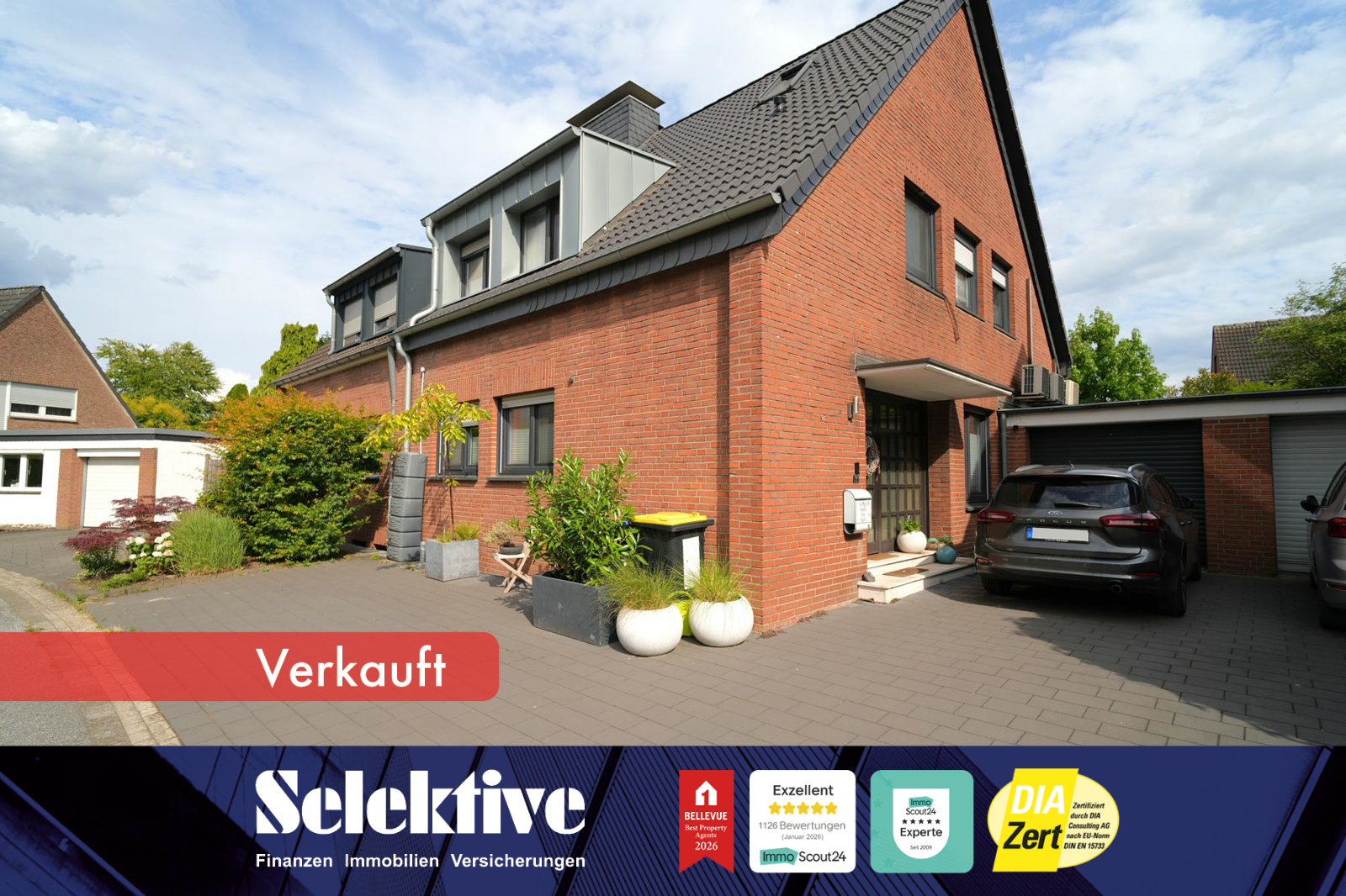 Rarität! Besonders große DHH mit moderner Einbauküche, Garage in begehrter Wohnlage von Kaldenhausen