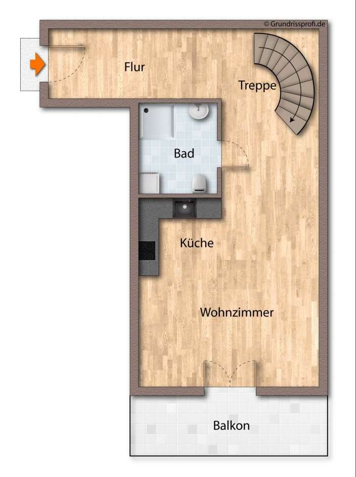3-Raum-Maisonette mit ** zwei Balkonen ** – Leipzig – Vorschaubild 2