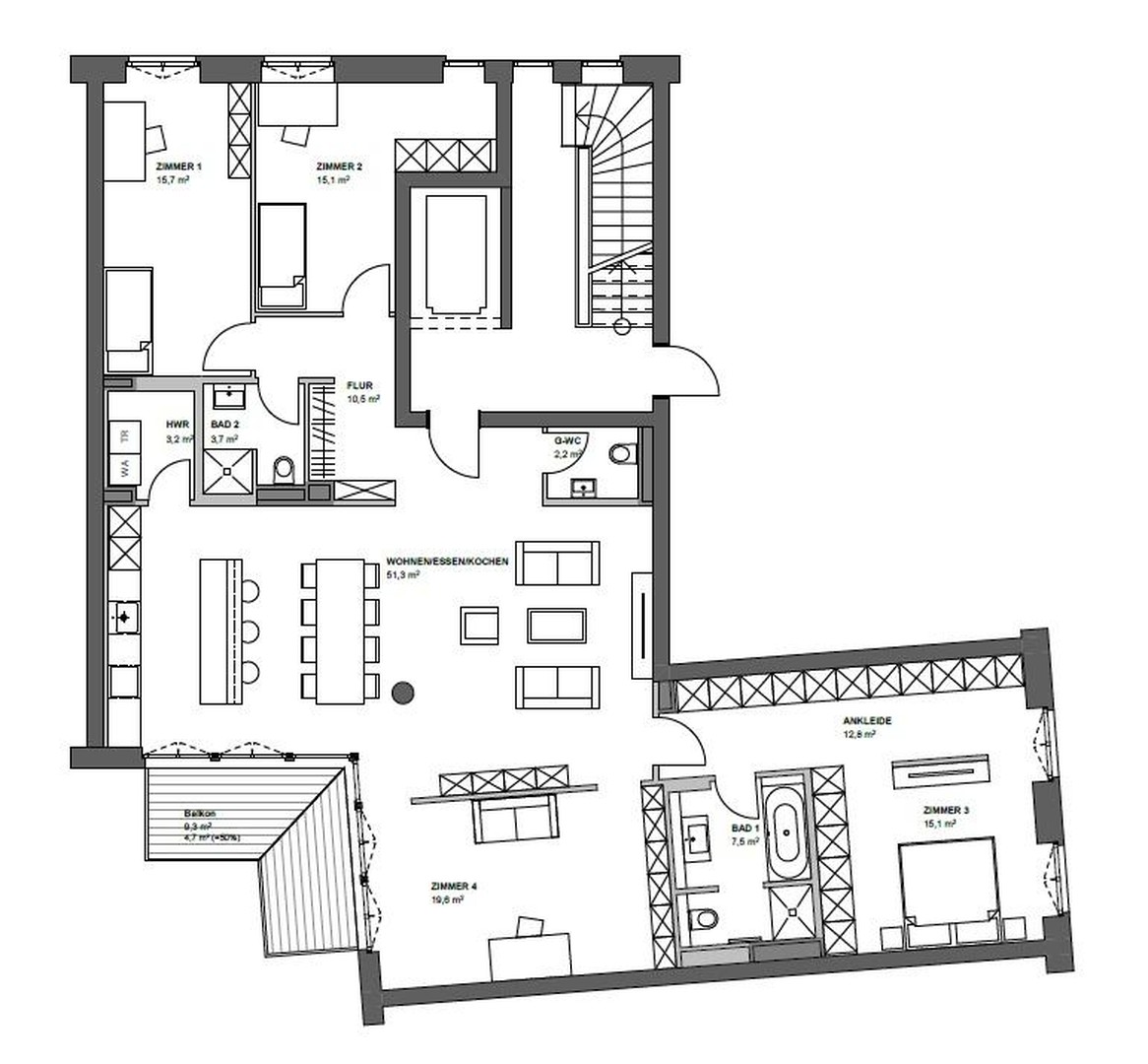 5 Zi. - Premiumwohnung in den Waterlofts am Stadtpark in HH-Winterhude – Hamburg-Winterhude – Vorschaubild 16