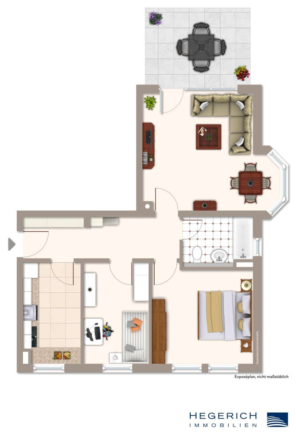 HEGERICH: 3-Zimmer-Terrassenwohnung mit Südwest-Ausrichtung in Fürstenried | aktuell vermietet – München – Vorschaubild 12