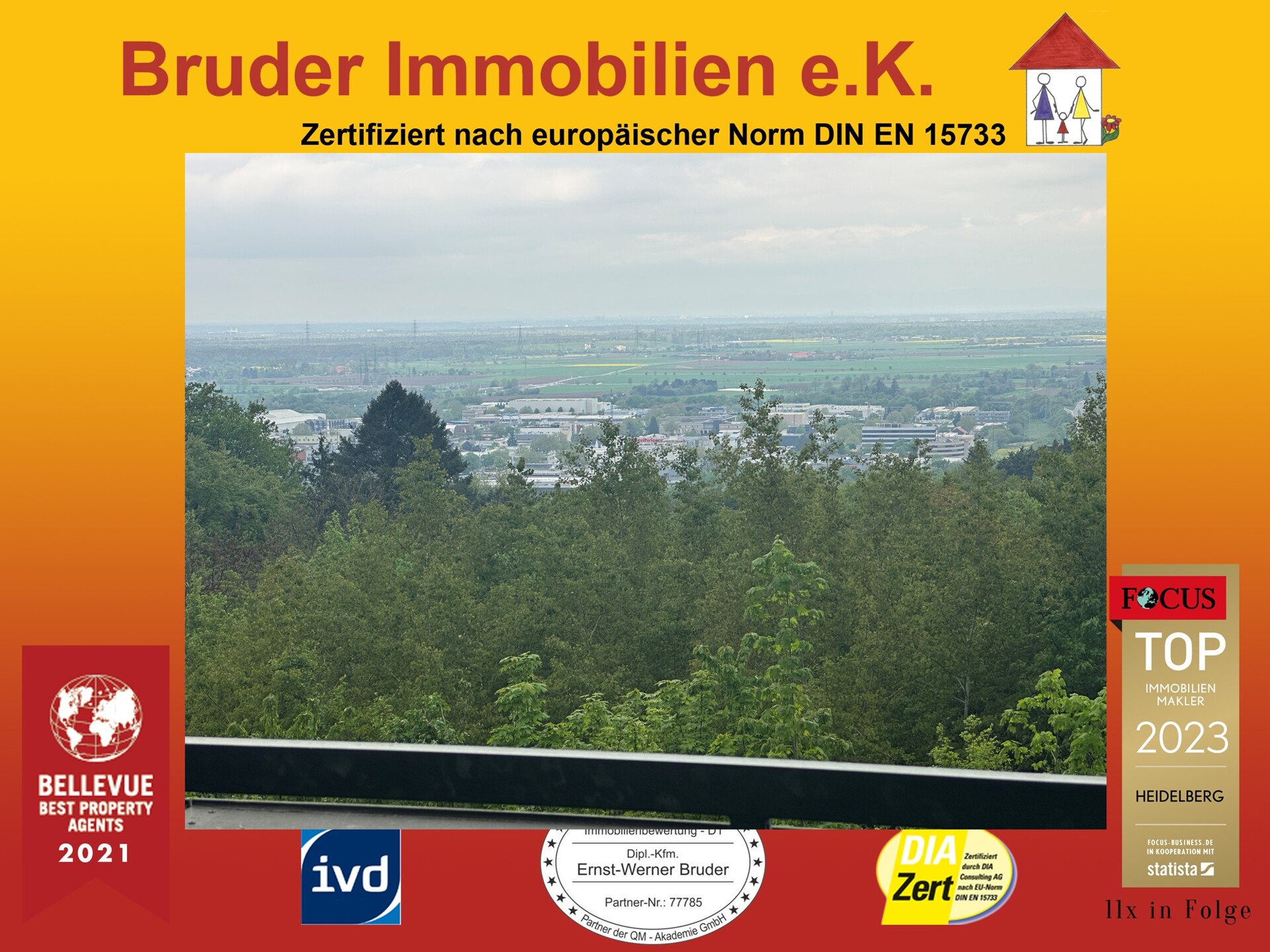 HD-Emmertsgr: 2- ZKB mit Balkon – Blick bis Frankreich, renovierungsbedürfrig, FREI, keine K-Prov. – Heidelberg – Bild 1 von 19