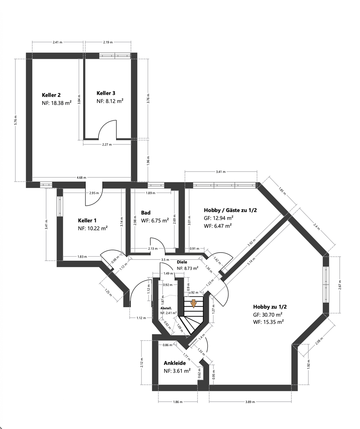Großzügige Gartenwohnung mit 3 Terrassen, vielseitiger Nutzfläche & Wellnesspotenzial – München – Vorschaubild 32
