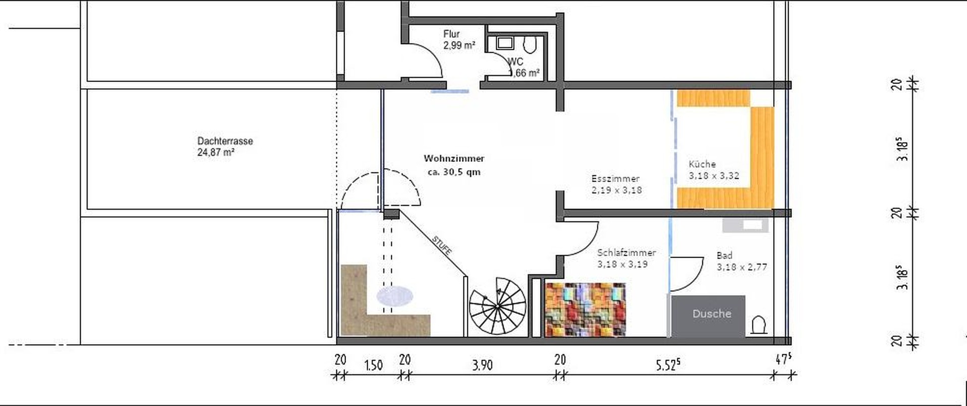 3-Zi-Maisonette-Wohnung, zentral, sonnig, gr. Terrassen – Munich – Vorschaubild 22